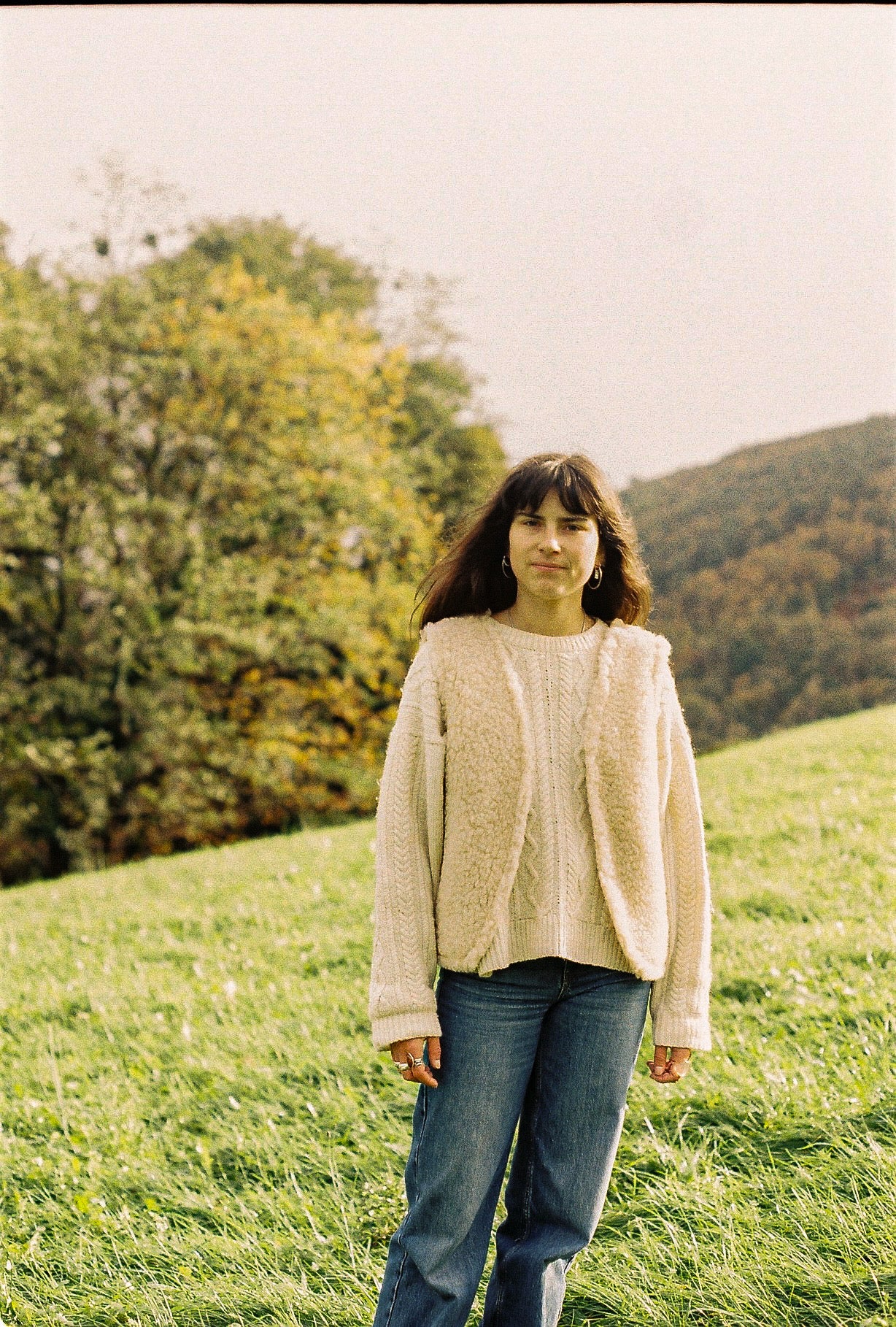 Sheepskin wool beige bolero