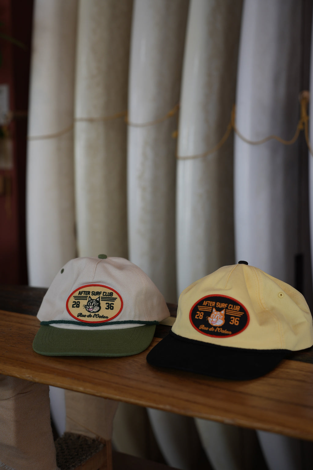 Cap After Surf Club Yellow and black・Rue de l'Océan