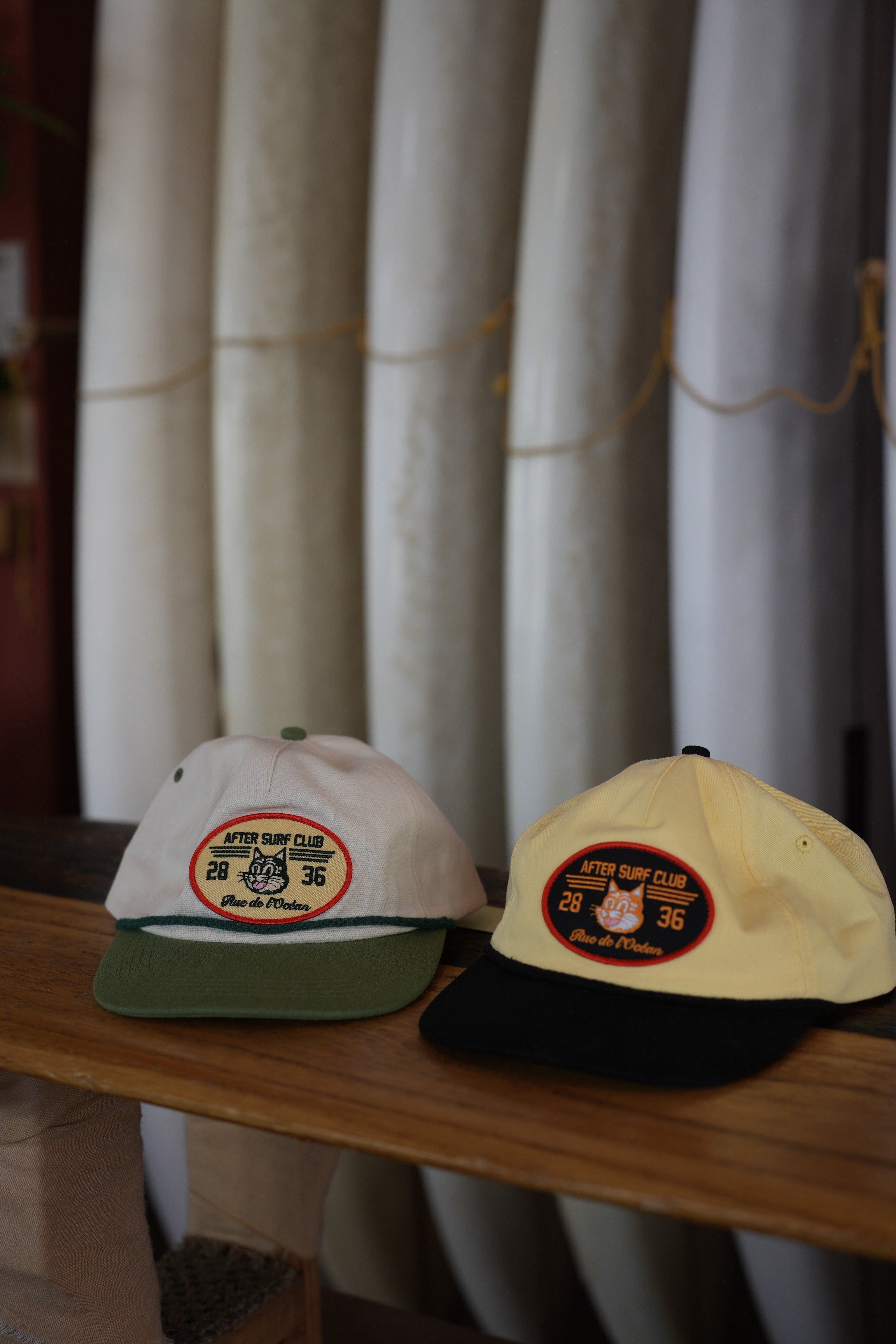 Cap After Surf Club Yellow and black・Rue de l'Océan