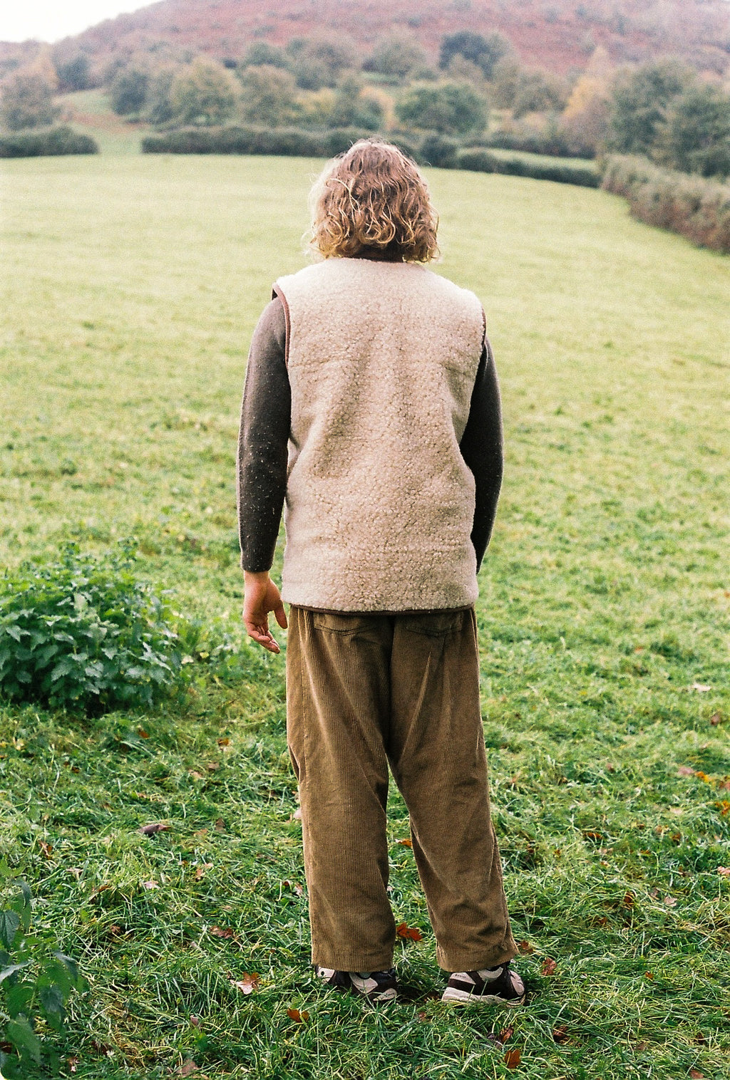 Sheepskin wool brown jacket