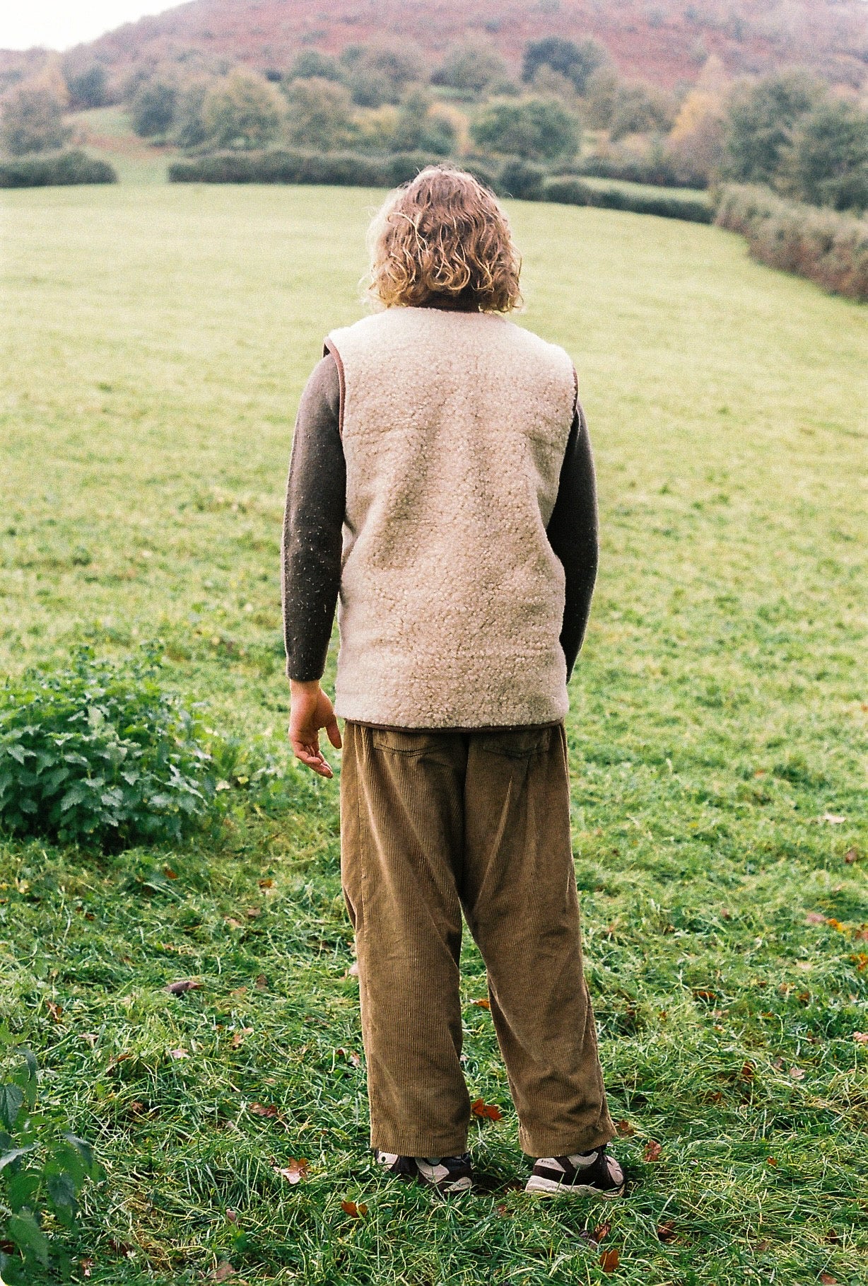Sheepskin wool brown jacket