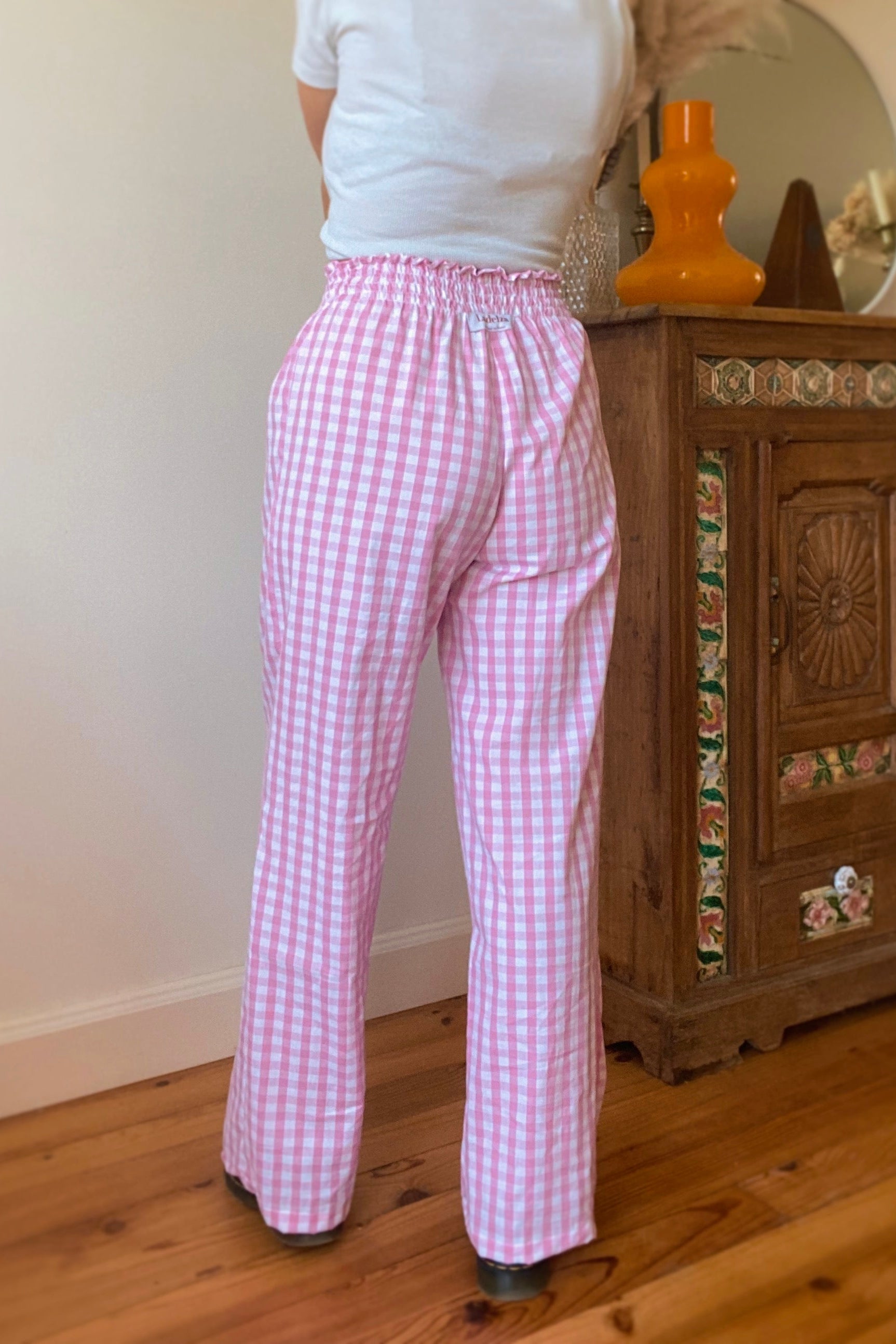 Pink Vichy Smocked Pants・Ladelza Atelier