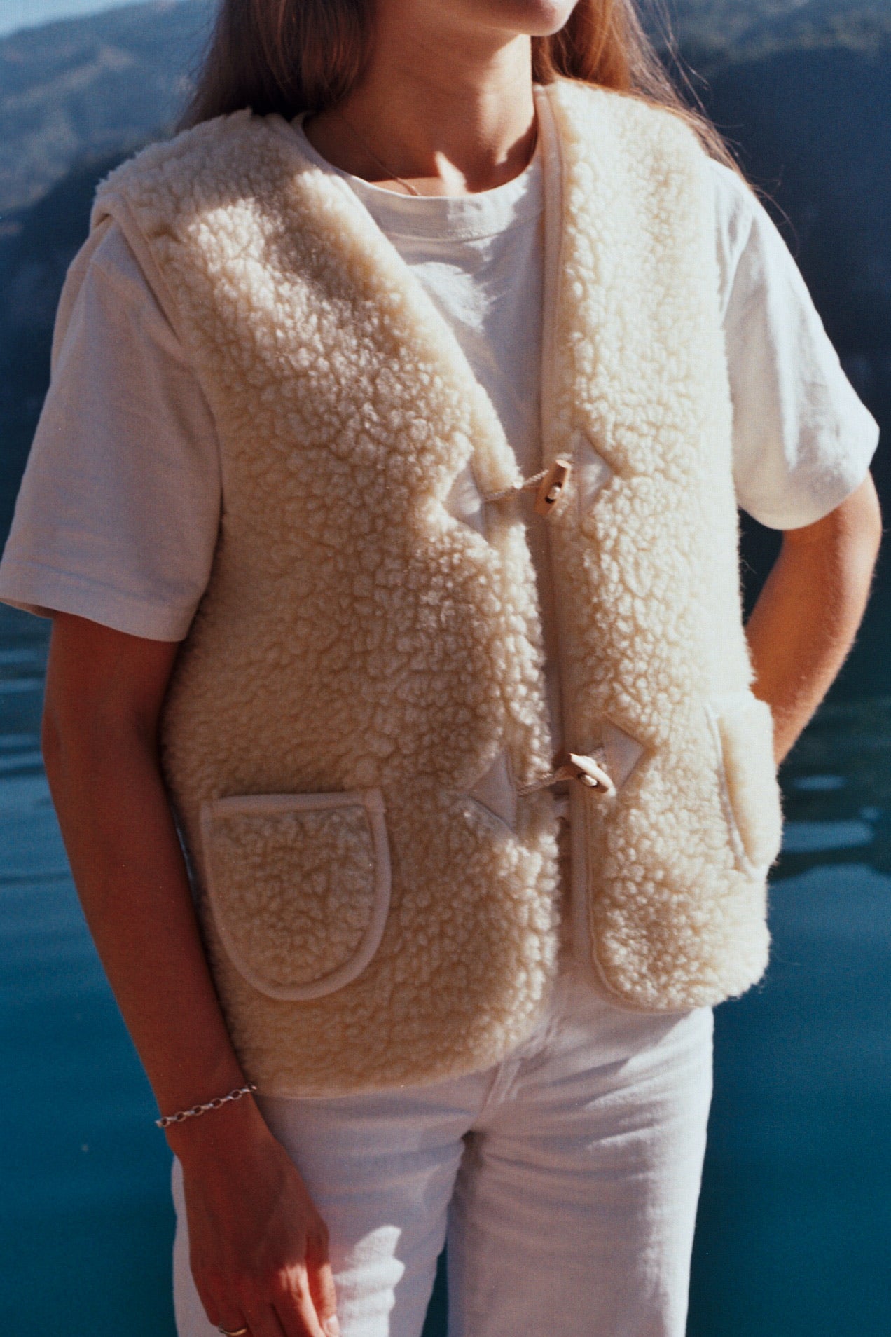 Sheepskin wool cream jacket