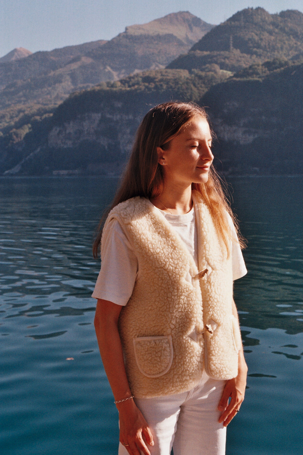 Sheepskin wool cream jacket