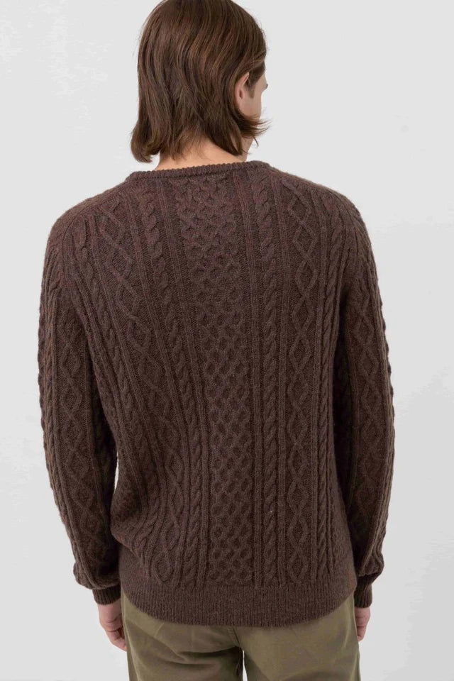 RHYTHM・Mohair Fishermans Knit・Brown
