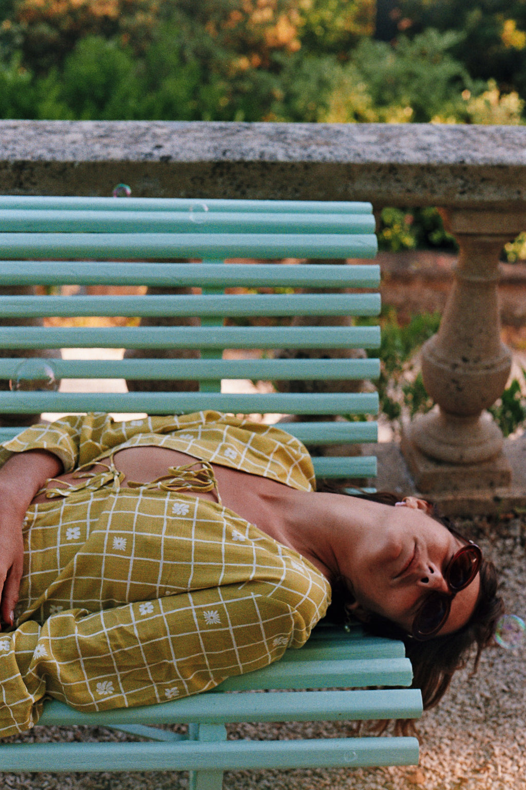 Floral Check Top · Linen