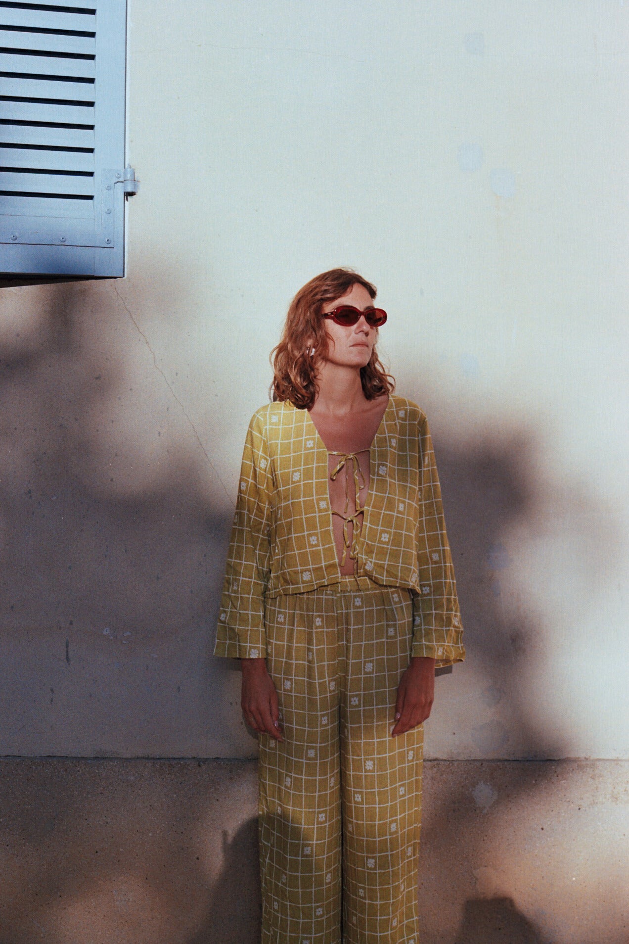 Floral Check Top · Linen