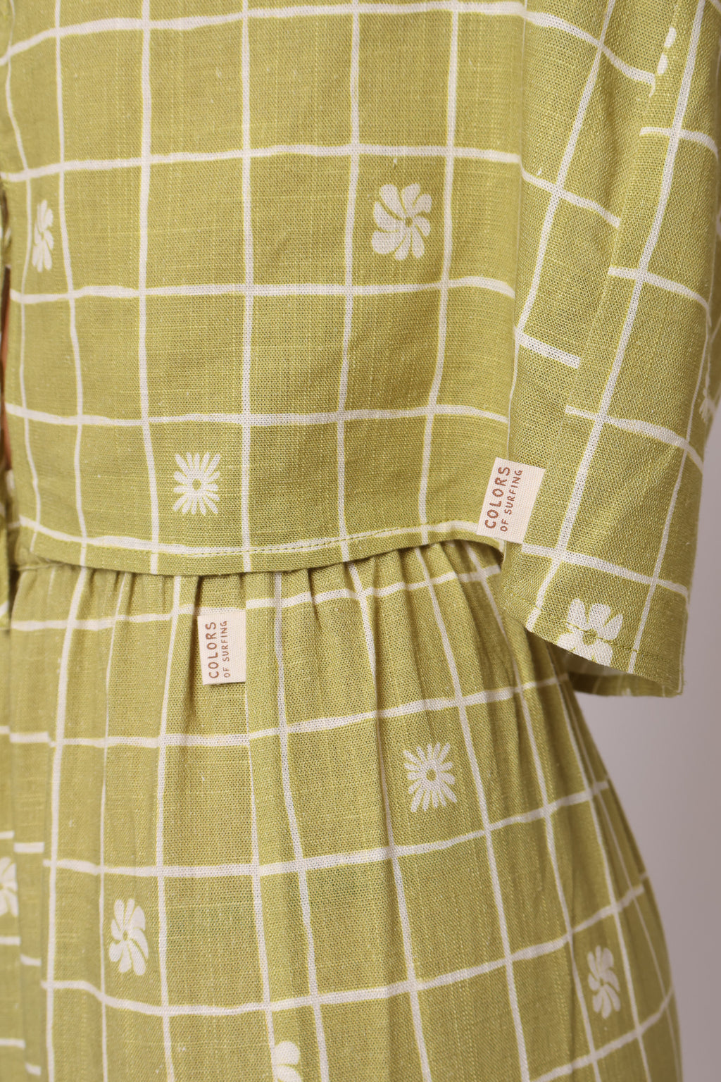 Floral Check Top · Linen